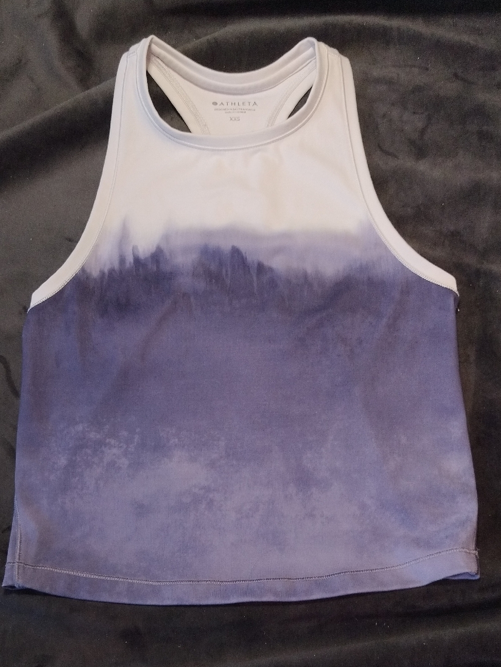 Athleta White Ombre Racerback Crop Workout/Sports Tank - XS